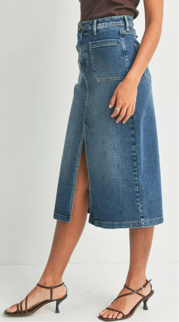 Utility Pocket Midi Skirt