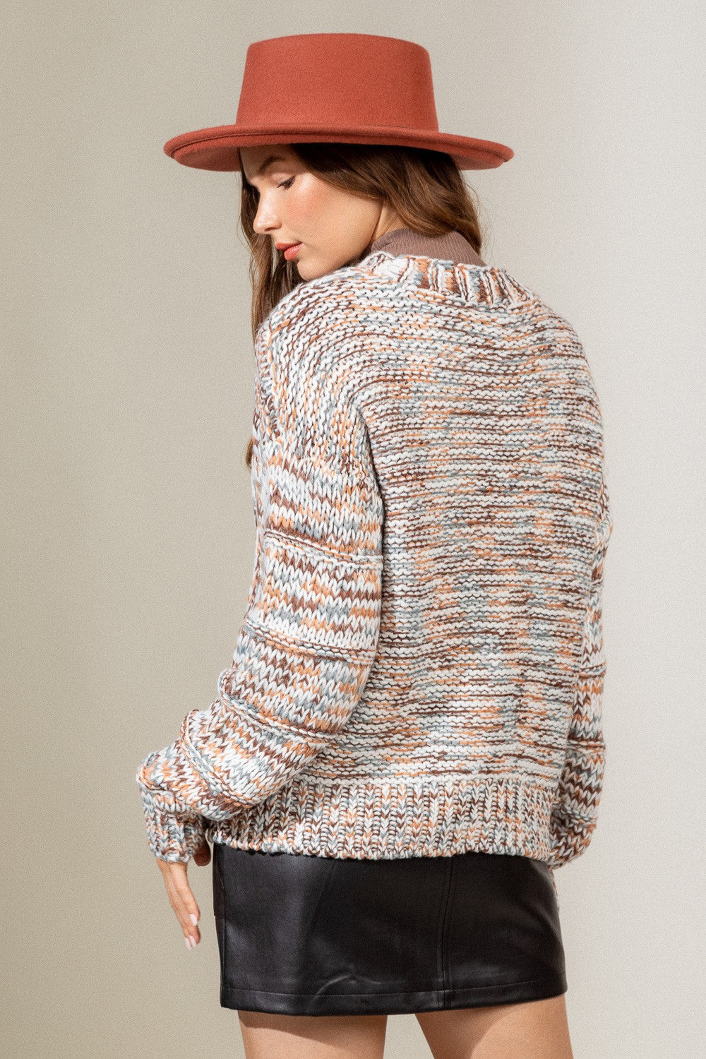 Olive Mix Sweater back