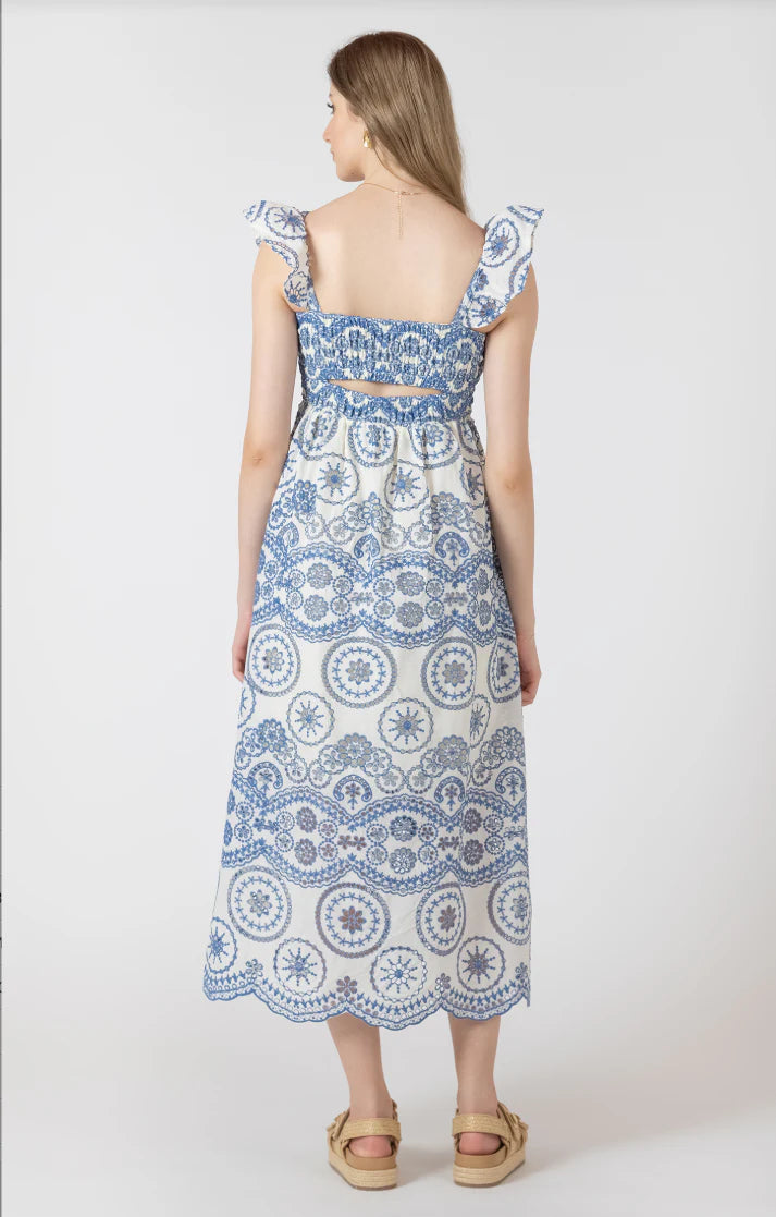 Cutout Embroidered Dress