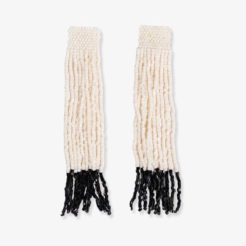 Ila Thick Stripe Mixed Bead Fringe Earring