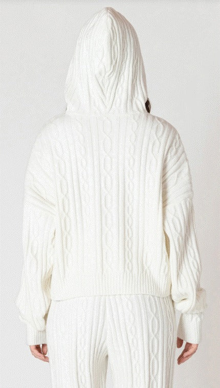 Hoodie Cable Sweater