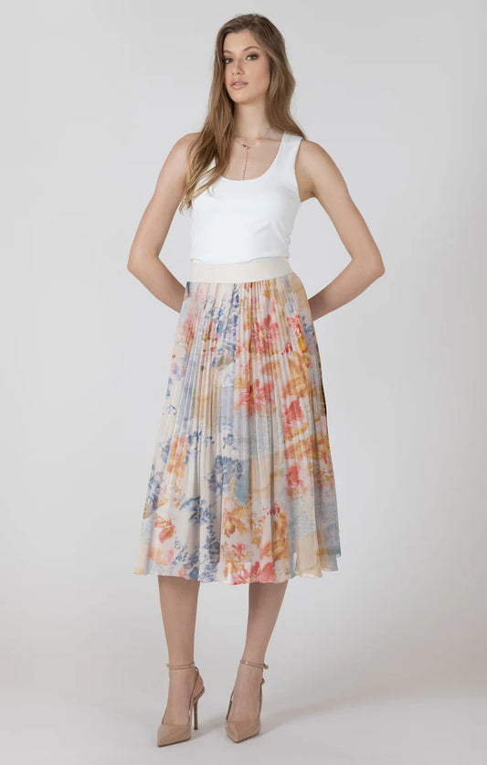 Flower Pleated Skirt