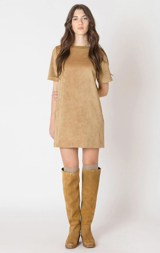 SUEDE SHIFT DRESS