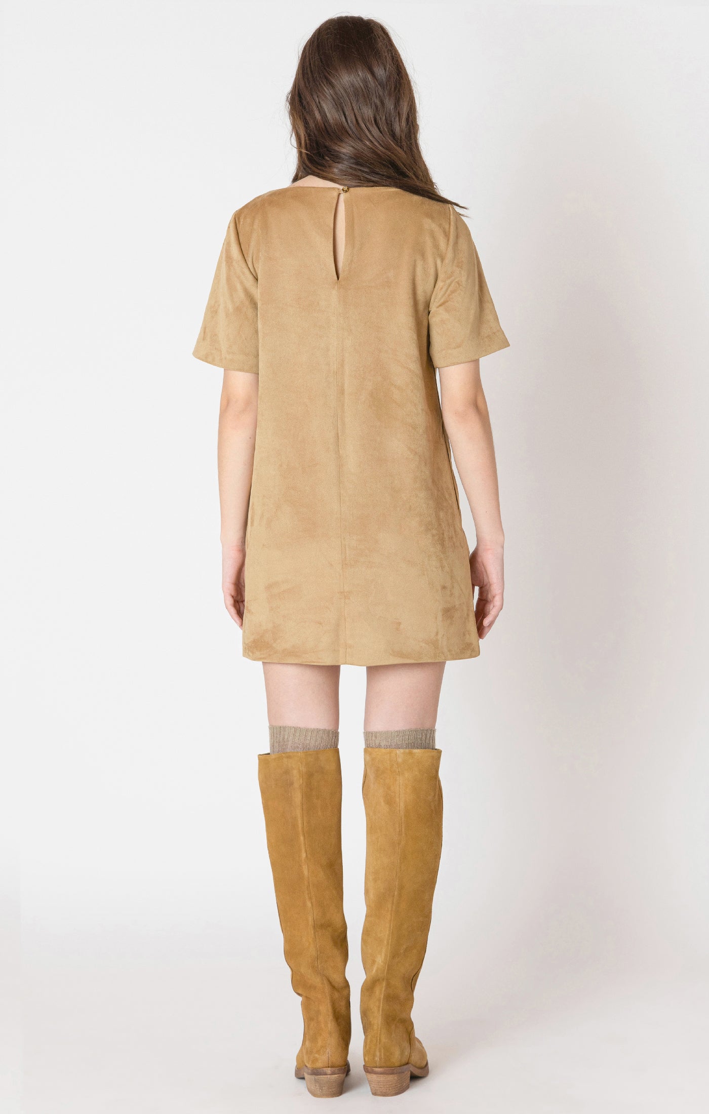 SUEDE SHIFT DRESS