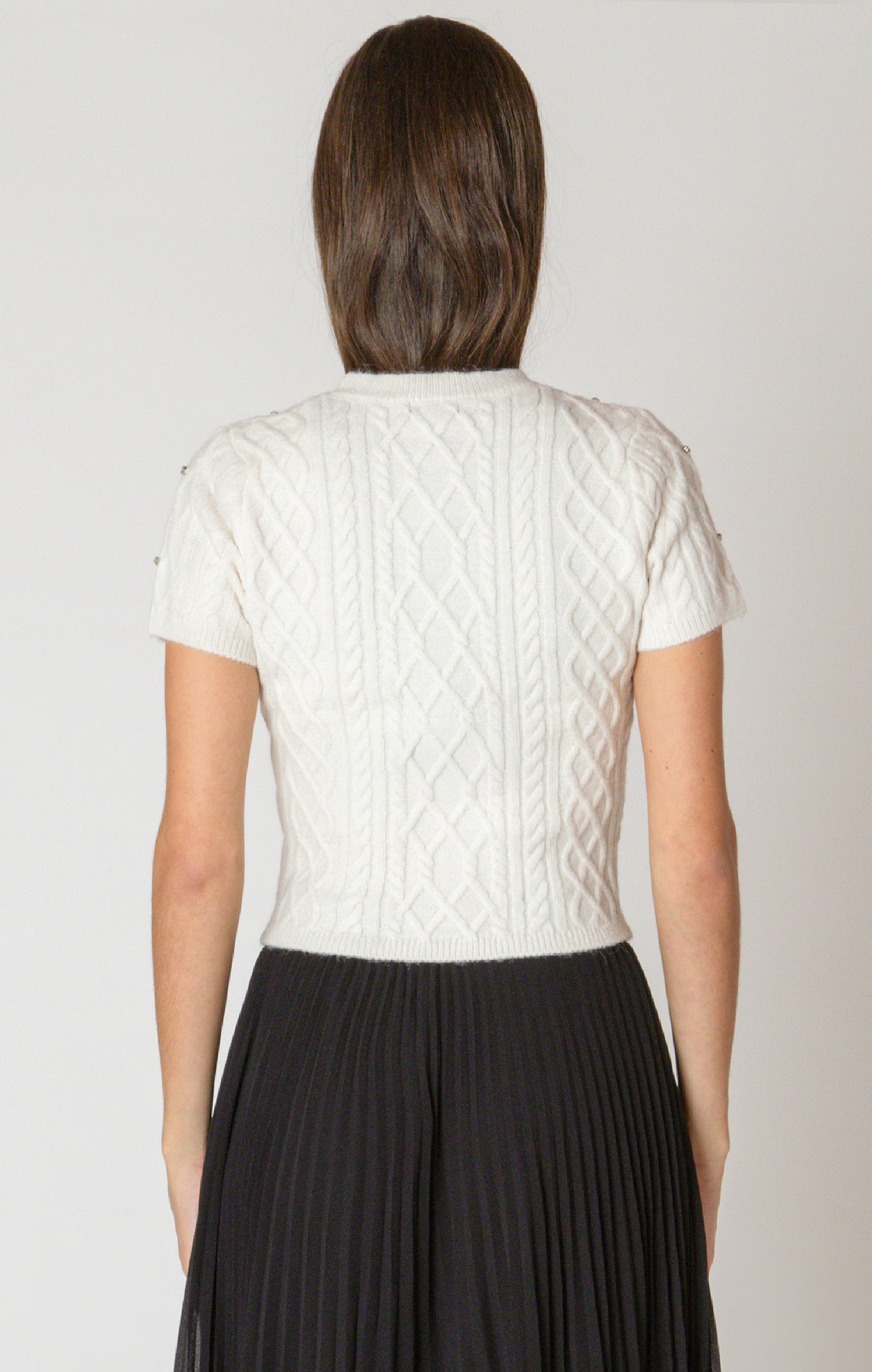 Cable Sweater W/ Stones
