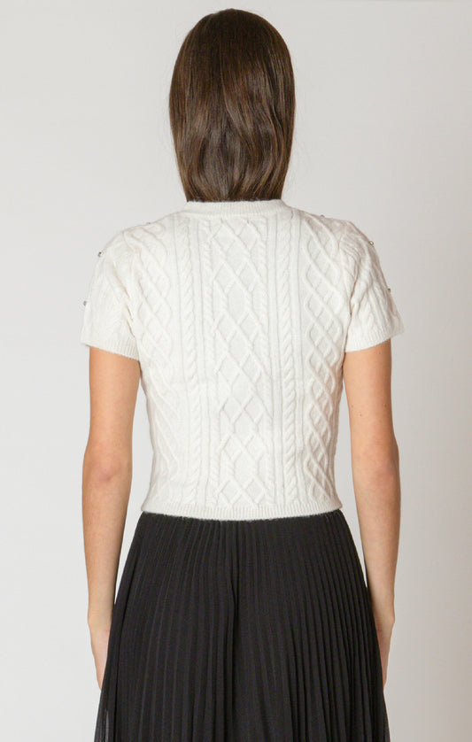 Cable Sweater W/ Stones