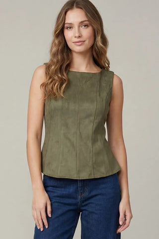 Peplum Faux Suede