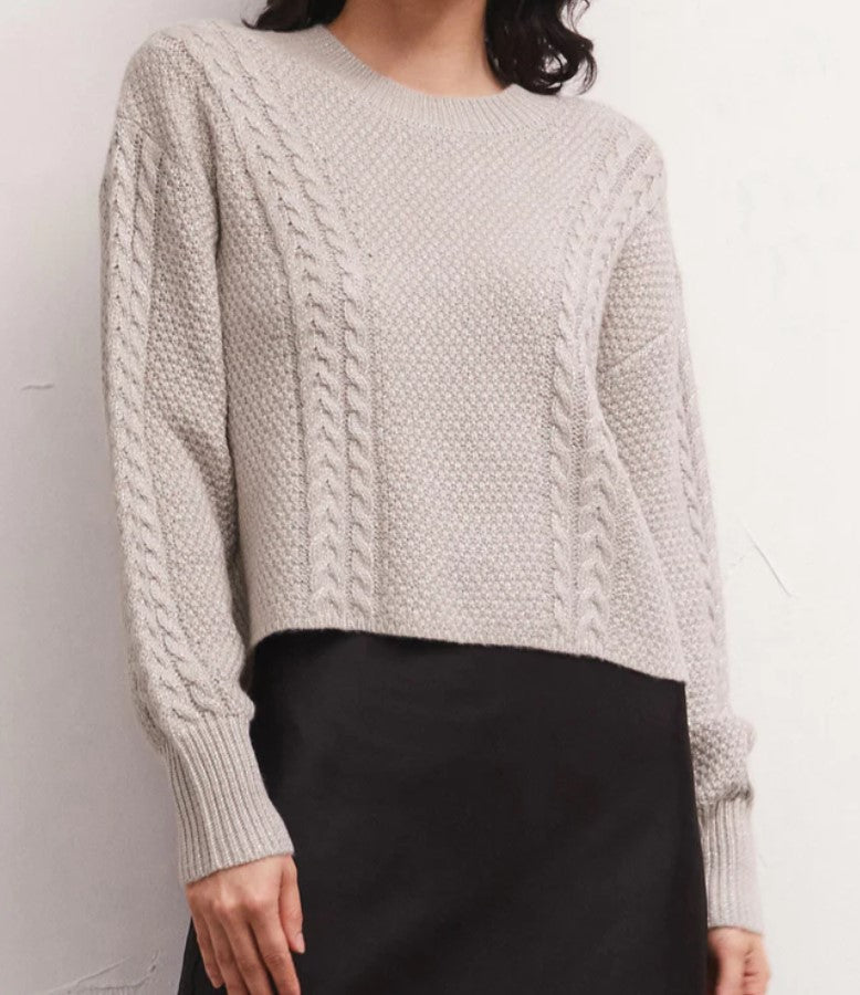 Metallic Cable Dive Sweater