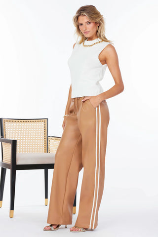Faux Leather Track Pant