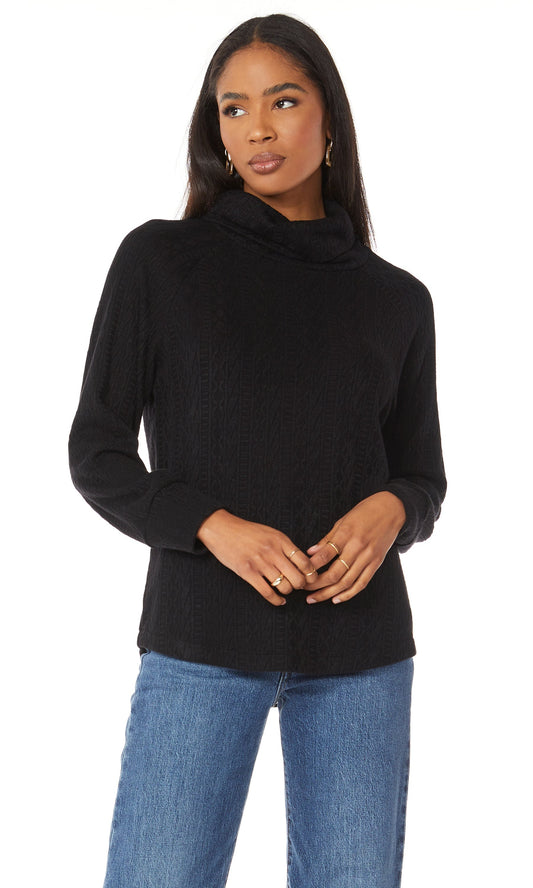 Funnel Neck L/S Tie Waist Tunic