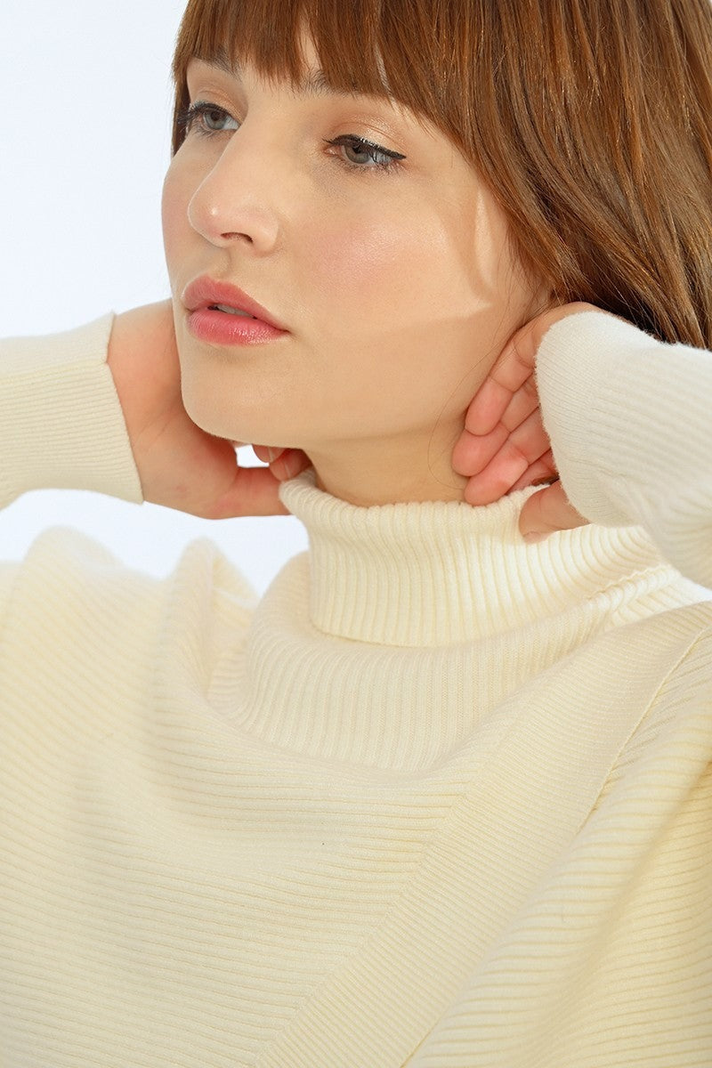 T Neck Crossover Sweater