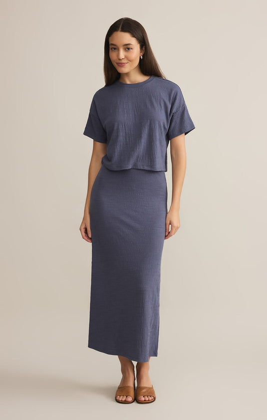Delavine Textured Midi Skirt front