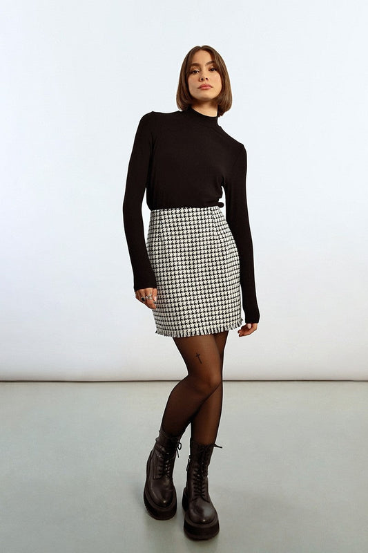 Houndstooth Mini Skirt