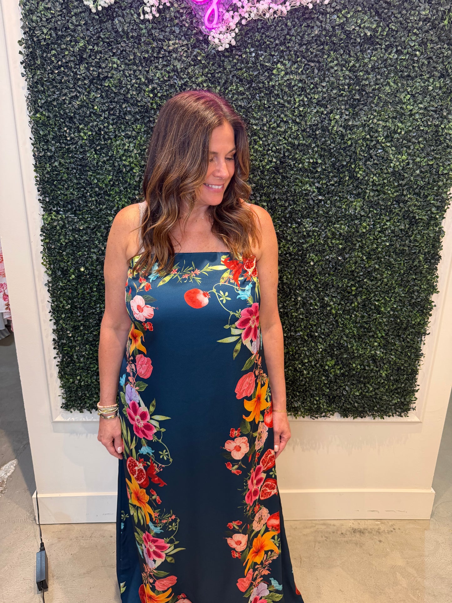 Navy Floral Border