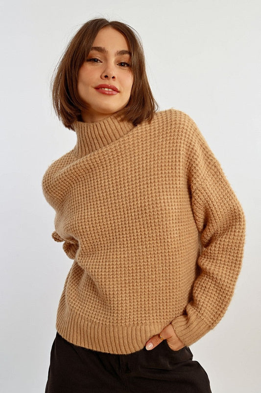 Knit Sweater W/ High Collar