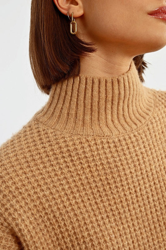 Knit Sweater W/ High Collar