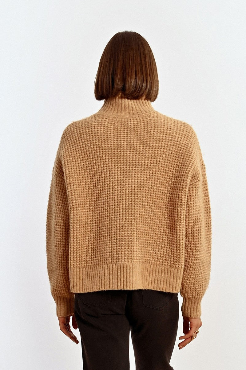 Knit Sweater W/ High Collar