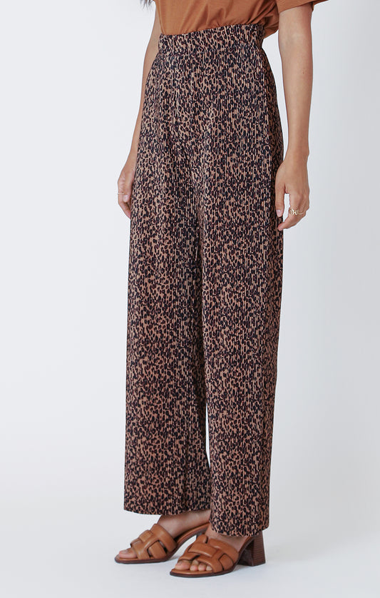 Pleated Wide Leopard Pant 1