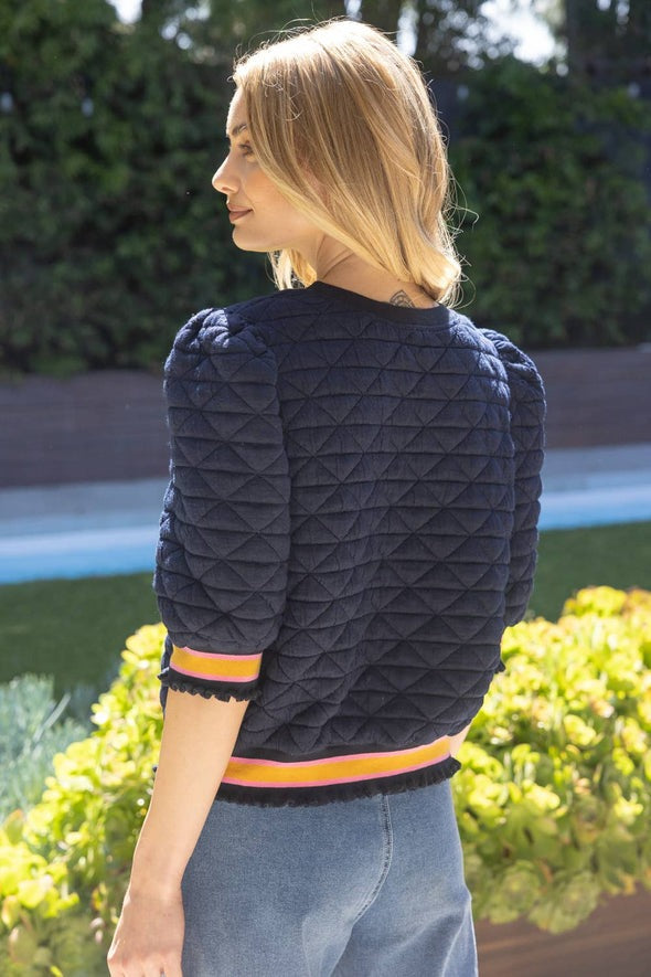 Quilted Stripe Band Knit 34600 A back