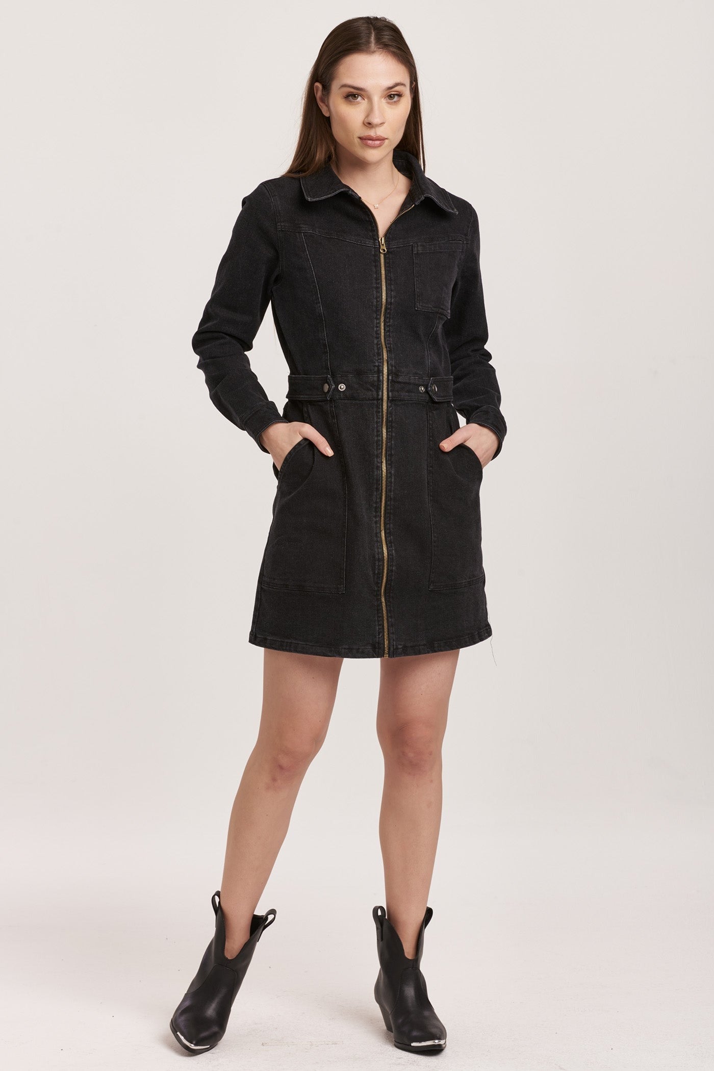 Sage Denim Dress