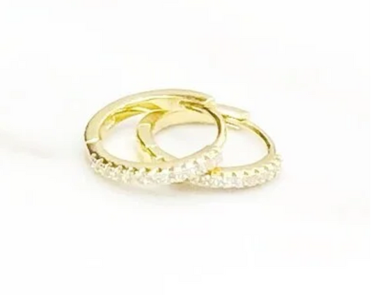 Gold Filled Hoops w/ Stones