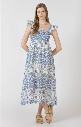 Cutout Embroidered Dress