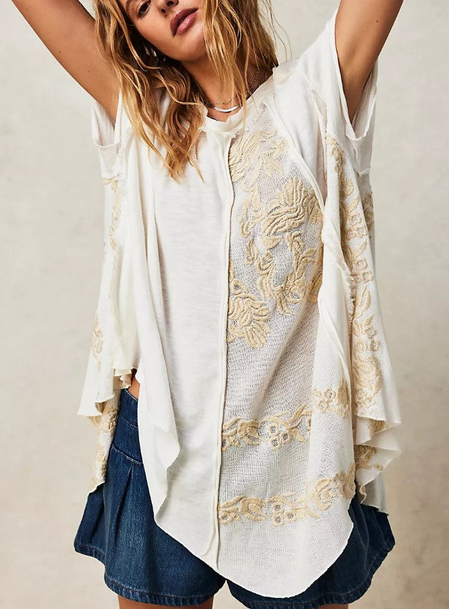 Embroidered Lace Tee