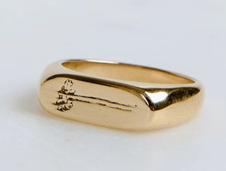 Stamped Daisy Ring