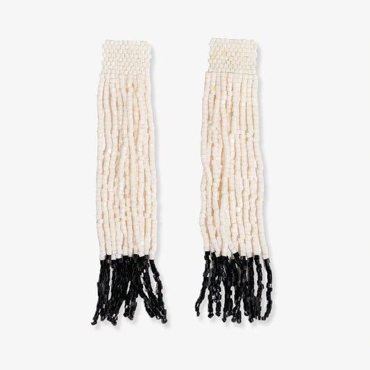 Ila Thick Stripe Mixed Bead Fringe Earring