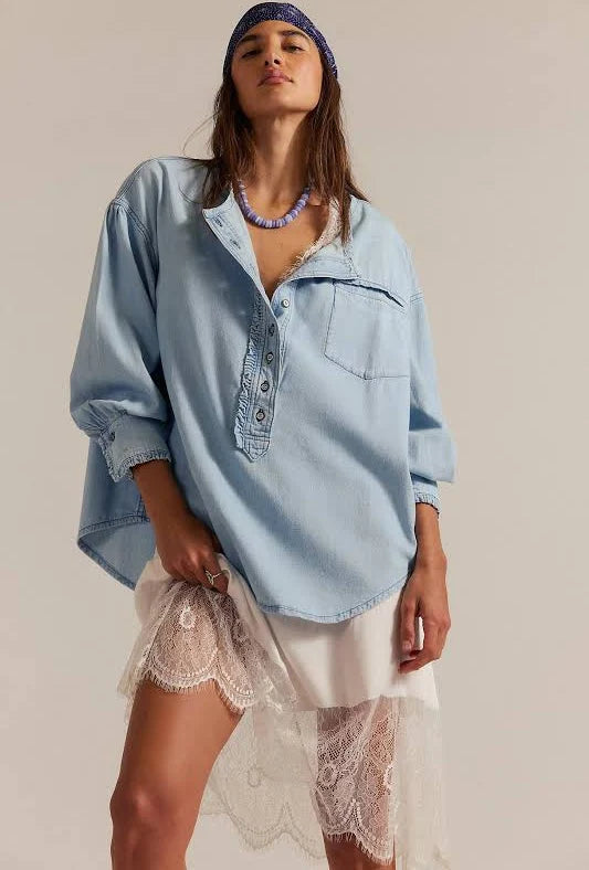 Dreaming Denim Pullover Top