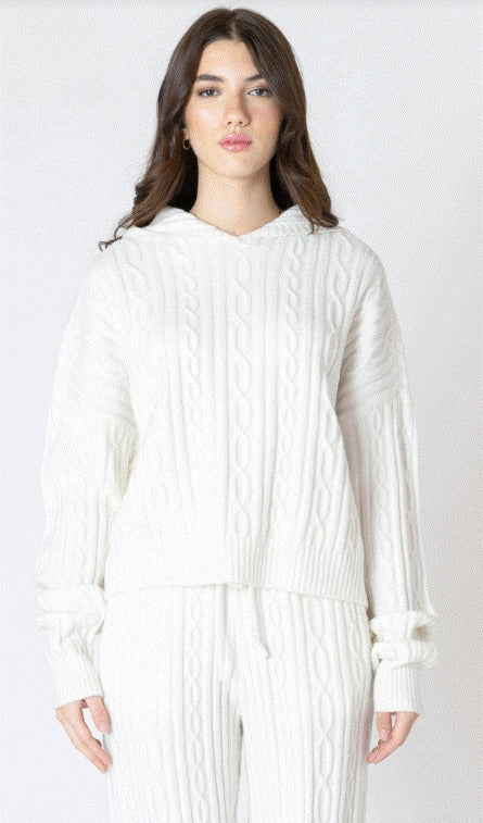 Hoodie Cable Sweater