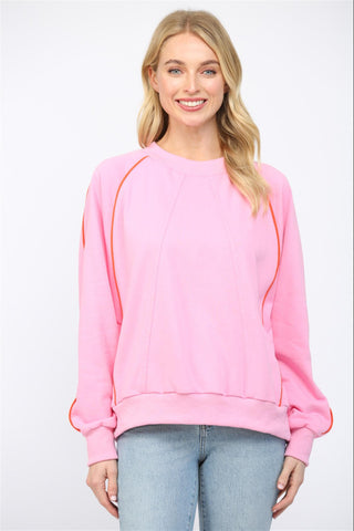 Contrast Piping Sweatshirt