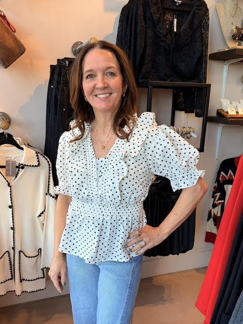 Dot Peplum Top