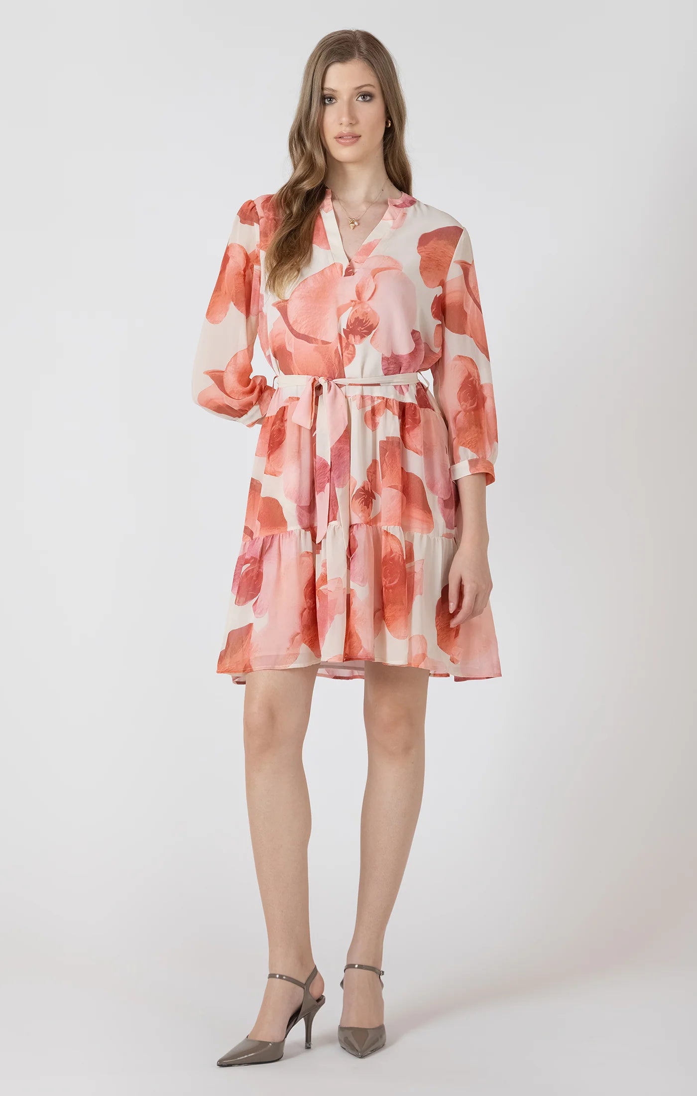 Tiered Belted Dress
